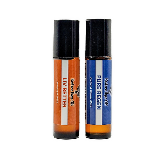 Detox Duo Roll On essential oil blends (Liv Better and Pure Regen